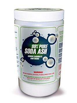 99% Pure SODA ASH (Sodium Carbonate Anhydrous, Washing Soda) (2 lb)