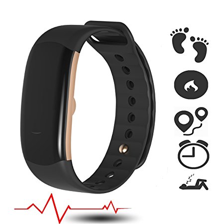 Fitness Activity Tracker 24/7 Heart Rate Monitor with Blood Pressure, Armband Waterproof Pulse Meter, Sport Smart Watch and AutoSleep Recognition Step/Calorie Counter SMS Call Notification n more