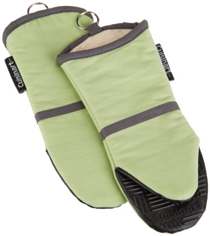 Cuisinart Oven Mitt with Non-Slip Silicone Grip Heat Resistant to 500 F Green 2-Pack