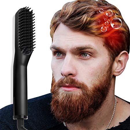 Nisr 3-in-1Heated Beard and Hair Straightener for Men, New and Improved Features - The Perfect Gift - Perfect for Home and Travel