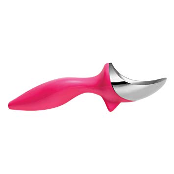 Tovolo Tilt Up Ice Cream Scoop, Ergonomically Balanced Hand, Chrome Plated, Dishwasher Safe, Fuchsia