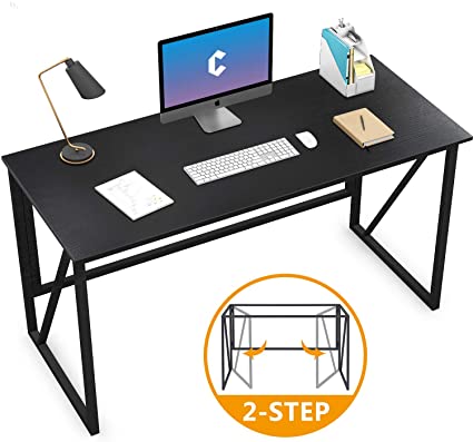 Cubiker Writing Computer Desk 47" Modern Simple Study Desk Folding Laptop Table for Home Office Desk, Easy Assembly Black