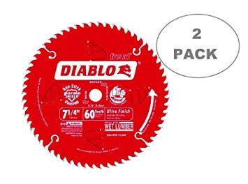 Diablo 7-1/4" x 60-Tooth ATB Ultra Finish Saw Blade with 5/8" Arbor (2-Pack)