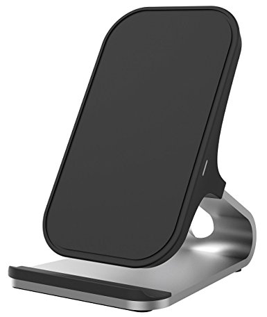 Wireless Charger Stand, 10W Fast Wireless Charger for Samsung Note 8 Galaxy S8 S9 S7 S6 Edge Plus, Standard Wireless Charge for iPhone X 8 Plus and All QI-Enabled Devices (NO AC Adapter) (Sliver)