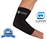 Copper Compression Recovery Elbow Sleeve - Highest Copper Content GUARANTEED and Highest Quality Copper  Infused Fit Wear Anywhere Medium