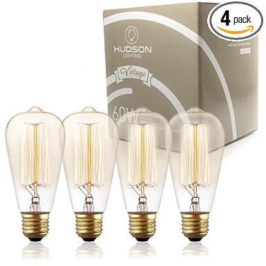 Vintage Edison Bulb - 4 Pack - ST64 - Squirrel Cage Filament - Dimmable