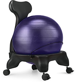 LuxFit Ball Chair, Premium Fitness Exercise Ball Chairs For Home And Office 2 Year Warranty! With 2000lbs Static Strength Ball Great Office Desk Chair, and Stability Ball Chair