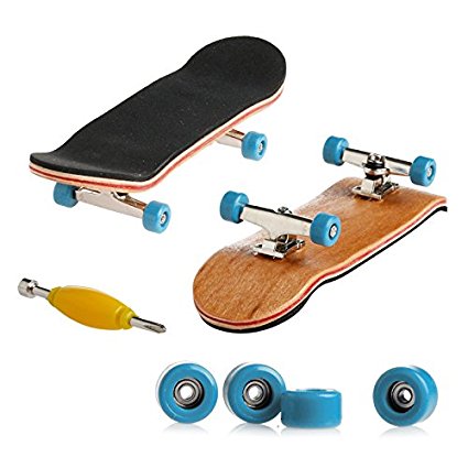 Delight eShop Professional Mini Fingerboards/ Finger Skateboard -1 Pack (Light Blue Bearing Wheels)