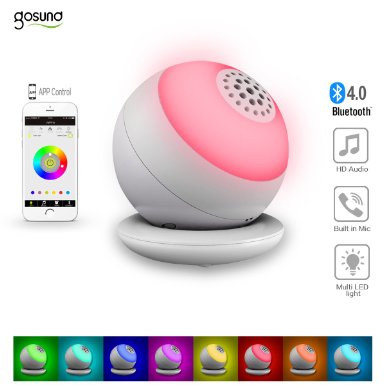 Gosund Bluetooth speakers with APP control 2016 New Portable wireless Surround stereo sound speaker with Colorful Eye-care lamp LED light10 hours working life for table desk parlour