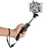 Mpow iSnap Y One-piece Portable Self-portrait Monopod Extendable Selfie Stick with built-in Bluetooth Remote Shutter for iPhone 6s 6 5s Android and All Other Smartphones - Black