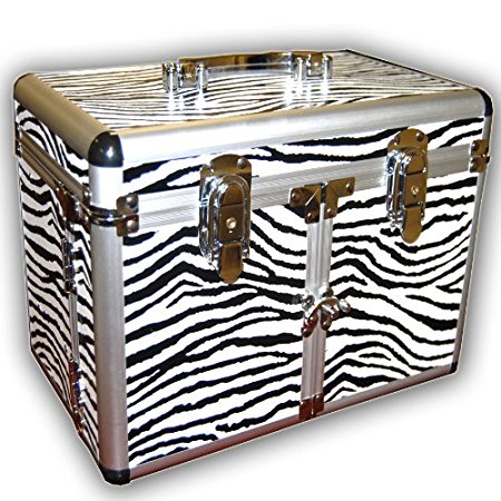 JUMBL™ Zebra Print Cosmetic /Jewelry Train Case