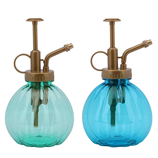 Yebeauty Plant Mister 2 Pack Vintage Style Decorative Water Spray Bottle Plant Atomizer Watering Can Pot with Top Pump Indoor Potted Plants Terrariums Flowers(Blue and Green)