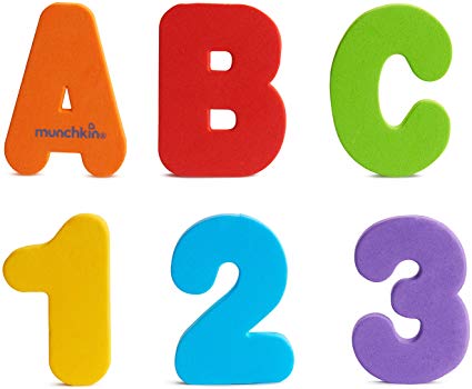Munchkin Learn Bath Toy, 36 Bath Foam Letters and Numbers (Letters A-Z; Numbers 0-9)