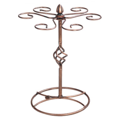 Classic Elegant Bronze Metal Tabletop 6 Wine Glass Display Holder Drying Rack Stand / Air Dry System