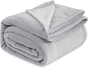 Bedsure Fleece Blanket California King Light Grey - Lightweight Plush Fuzzy Cozy Soft Bed Blanket, 102x96 inches