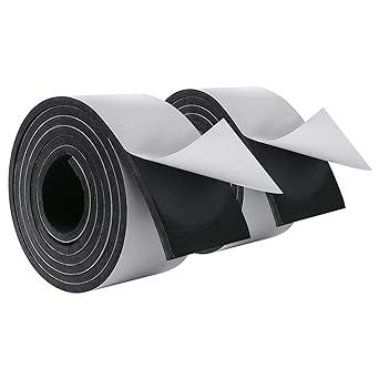 High Density Foam Tape Waterproof Sealing Strip CR Strips Neoprene Single-Sided Adhesive EVA Seal 3in X 1/4in X 6.5Ft(2 Rolls)