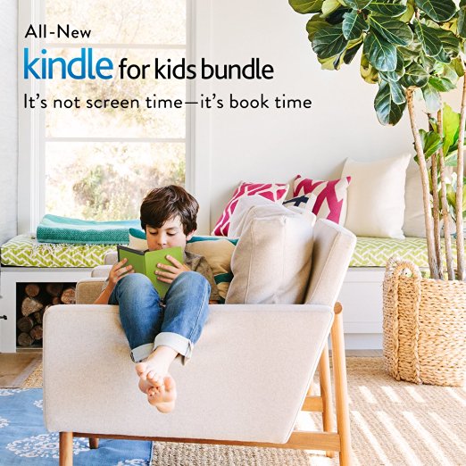 Kindle for Kids Bundle with the latest Kindle E-reader, 2-Year Worry-Free Guarantee, Blue Cover