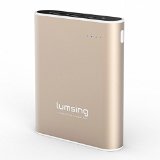 Lumsing Grand Series A1 Plus Portable Battery Charger 13400mah Dual-usb External Power Bank for Iphone 6s Plus Ipad Air Mini Samsung Galaxy S6 Edge Nokia Sony Nexus HTC and More Gold