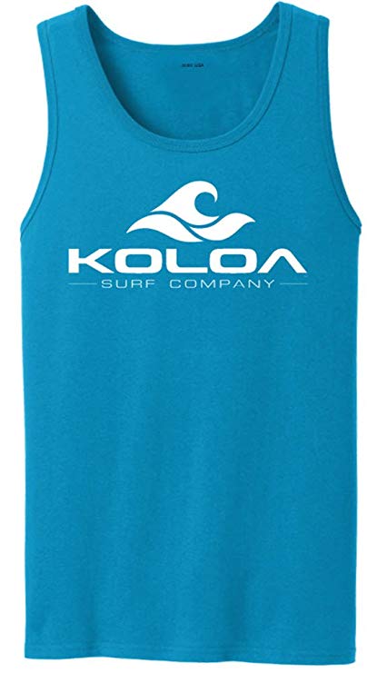 Koloa Classic Wave Logo Tank Tops in 27 Colors. Adult Sizes: S-4XL