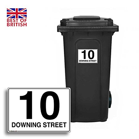 Set of 4 x Personalised Wheelie Bin Sticker / Vinyl Labels with House Number & Street Name - Size A5 [4 Pack]