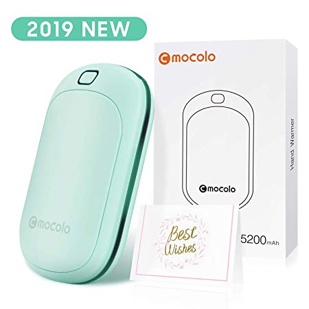 Mocolo 5200mAh Hand Warmers Rechargeable Reusable, 4 Temperature Levels Electric USB Pocket Hand Warmer Power Bank, Perfect for Raynaud's and Arthritis Sufferers, Best Winter Gifts for Family and Friends