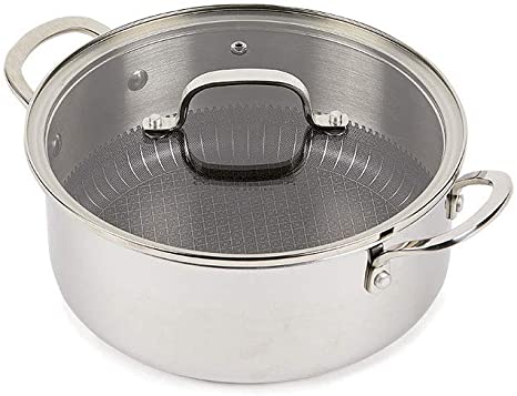 Copper Chef Titan Pan, Try Ply Stainless Steel Non- Stick Pans (7.5 QT Casserole Pan with Lid)