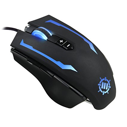 ENHANCE Pro Gaming Mouse - Aluminum Metal Body , 14400 DPI , RGB Backlit LED , 6 Custom Profiles , Programmable Buttons , USB Braided Cable Wire & Ergonomic - SCORIA eSports Gaming Mouse