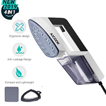 Aicook Steam Iron, 2 in 1 Portable Garment Steamer, Vertical and Horizontal, Lightweight and Small Size for Home and Travel, 40 s Fast-Heating and Anti-Drip, Thermostat Nonstick Soleplate