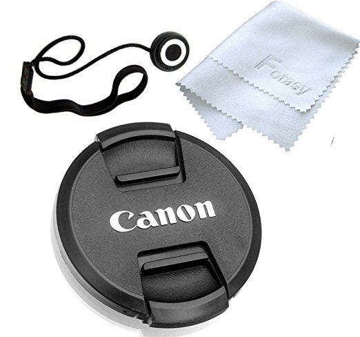 Fotasy 72mm Snap-On Lens Cap replaces E-72 II for Canon EOS Lenses, with Lens Keeper