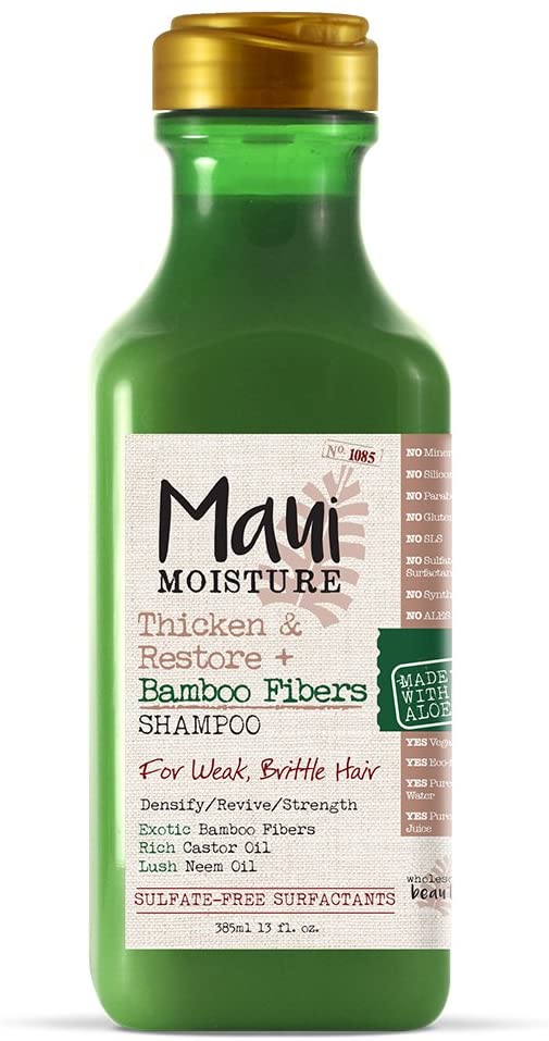 Maui Moisture Thicken & Restore   Bamboo Fiber Shampoo, 13 Ounce