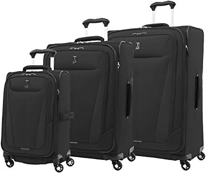 Travelpro Maxlite 5 Lightweight 3-piece Set(21", 25", 29") Expandable Softside Luggage Black, 3 PC (21/25/29)