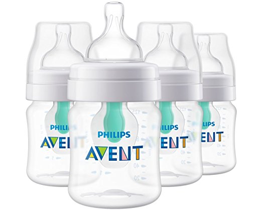 Philips Avent Anti-colic Baby Bottle with AirFree vent 4oz 4pk, SCF400/44