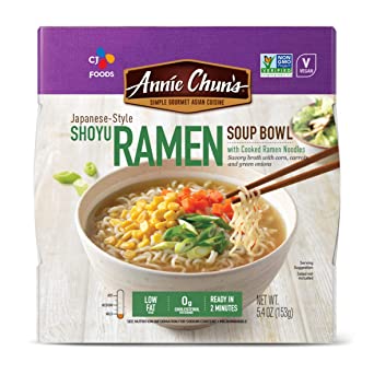 Annie Chun's Shoyu Ramen Noodle Bowl | Non-GMO, Vegan, Shelf-Stable (Pack Of 6) | Japanese-Style Healthier Ready Meal