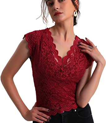 Lace Tops for Women Sexy Deep V Neck Womens Tops Dressy Casual Trendy Elegant Pretty Blouses for Club,Concert and Holidays