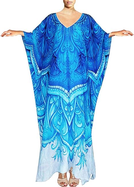 Bsubseach Kaftan Dresses for Women Swimsuit Coverup Solid Color Beach Caftan Loungewear