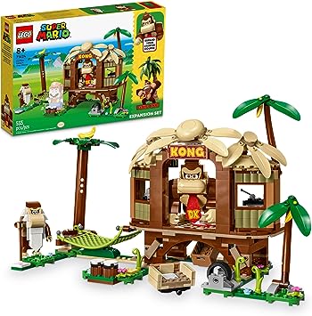 Lego Super Mario Donkey Kong’s Tree House Expansion Set 71424 Collectible with 2 Buildable Characters; Donkey Kong and Cranky Kong, Combine with Starter Course for a Brithday Gift for Kids Ages 8