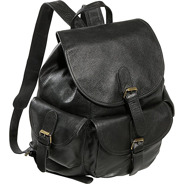 AmeriLeather Urban Buckle-Flap Backpack