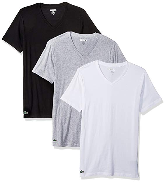 Lacoste Men's 3-Pack Essentials Cotton V-Neck T-Shirt