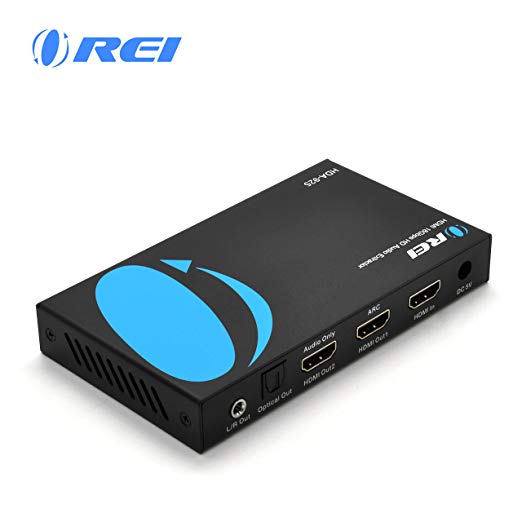 OREI 4K 60Hz 18G HDMI 2.0 Audio Converter Extractor - ARC Support - SPDIF   3.5mm Output - HDCP 2.2 - Dolby Digital/DTS Passthrough CEC, HDR, Dolby Vision, HDR10 Support (HDA-925)