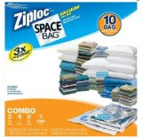 Ziploc Space Bag 10 Bag Space Saver Set Clear Vacuum Seal Bags Airtight and Watertight Seal Sizes Included M L XL Jumbo