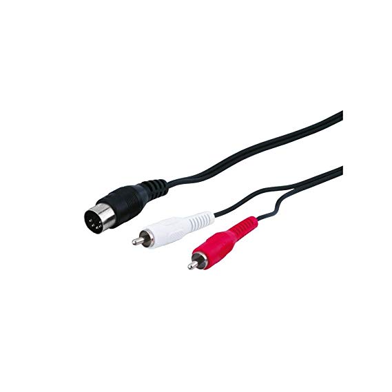 Goobay 50014 Audio Cable Adapter, DIN Male to Stereo RCA Male, 1.5 m Cable Length