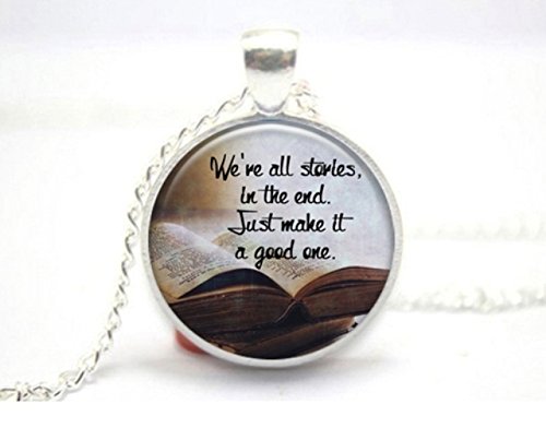 We're All Stories Glass Tile Necklace Doctor Who