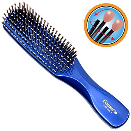 Giorgio GIO1B 7.75" Gentle Hair Brush Dresser Size. Wet & Dry Pro Hair Brush Detangler. Soft for Sensitive Scalp. Good For Men Women & Kids All hair lengths. Durable and Anti-Static. (7.75, Blue)