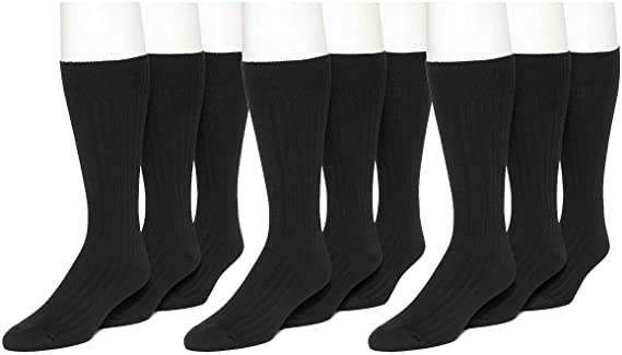 No Nonsense Men's Cotton Rib Dress Socks