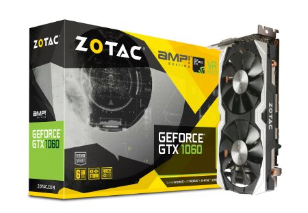 ZOTAC GeForce GTX 1060 AMP Edition, ZT-P10600B-10M, 6GB GDDR5 Super Compact Dual-Fan IceStorm Cooling FREEZE Fan Stop