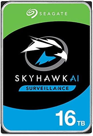 Seagate Skyhawk AI 16TB Video Internal Hard Drive HDD – 3.5 Inch SATA 6Gb/s 256MB Cache for DVR NVR Security Camera System with Drive Health Management and in-House Rescue Services (ST16000VE002)