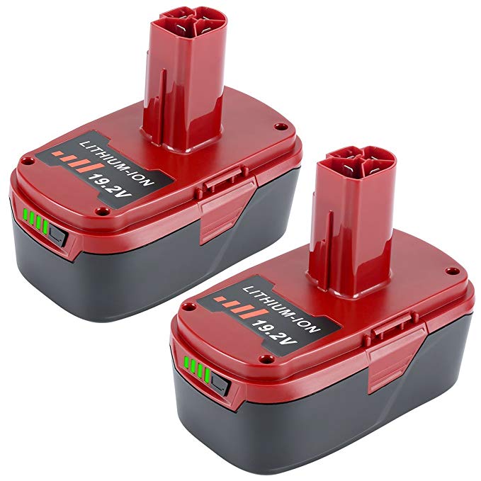 Lasica 19.2-Volt Battery 5000mAh Replacement for 19.2V Craftsman XCP C3 Lithium Battery 130211004 11375 11045 130279005 Cordless Power Tools (5000mAh 2 Pack)