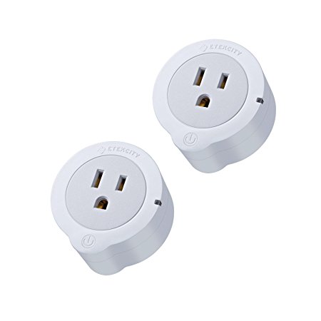 Etekcity 2 Pack Mini Smart Plug Outlet, Energy Monitoring WiFi Wireless Control Household Appliances Anywhere, White