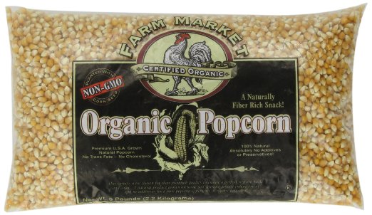 Great Northern Popcorn Organic Yellow Gourmet Popcorn All Natural, 5 Pounds