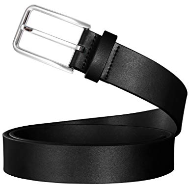 Soponder Belts for Men Black and Brown Leather Belts Big and Tall Black and Silver Buckles Dress Belts All Sizes
